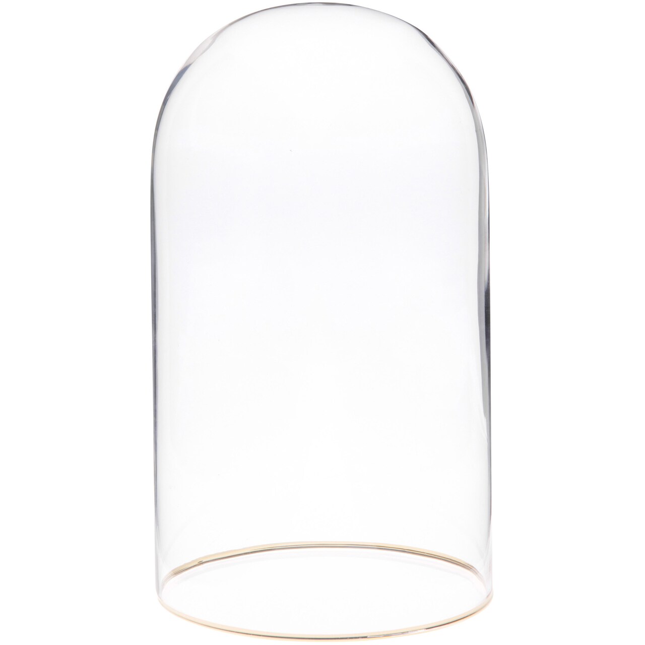 Plymor 4.5" x 8" Glass Display Dome Cloche with Gold Rim (no Base)